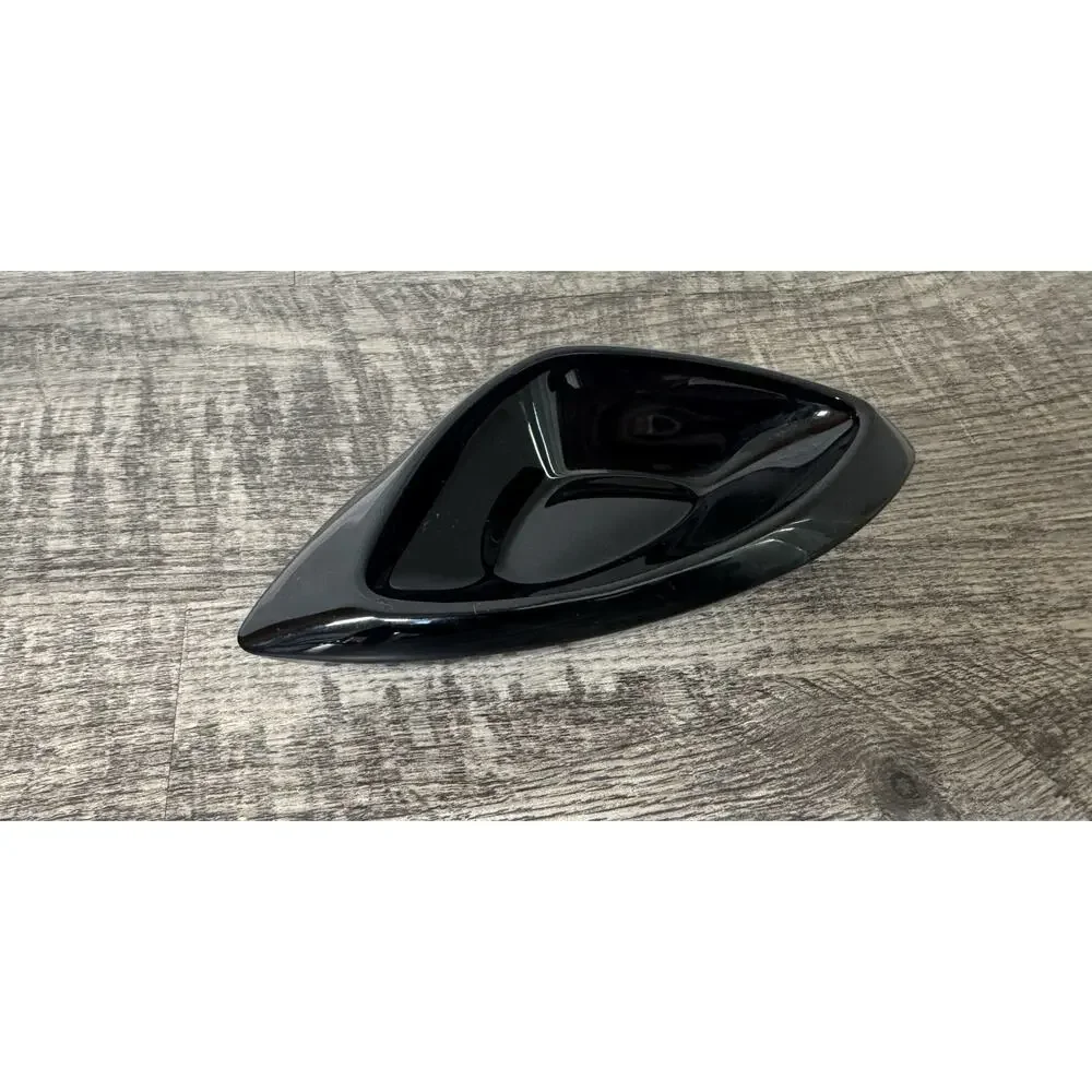 Black Italian Murano Glass Catchall or Tray Heavy Thick Glass 7.5” MCM Atomic